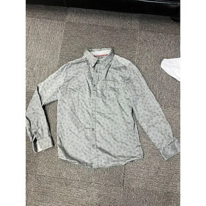 Marmot Men’s casual Gray Button-Down Shirt with Cute Animal Print  Long Sleeve